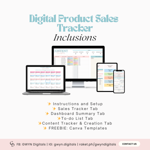 DIGITAL PRODUCT SALES TRACKER | GOOGLE SPREADSHEET